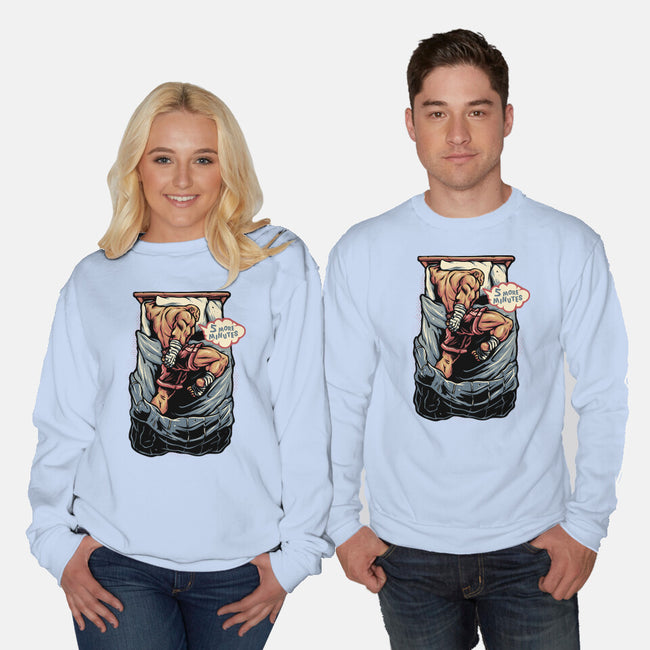 Five More Minutes-Unisex-Crew Neck-Sweatshirt-glitchygorilla