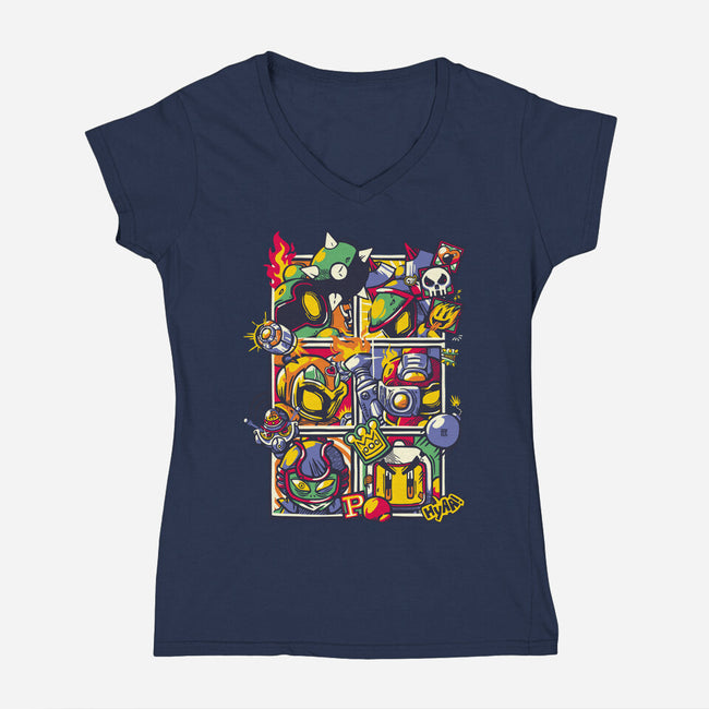 SBM4 Battle Mode-Womens-V-Neck-Tee-raffaus