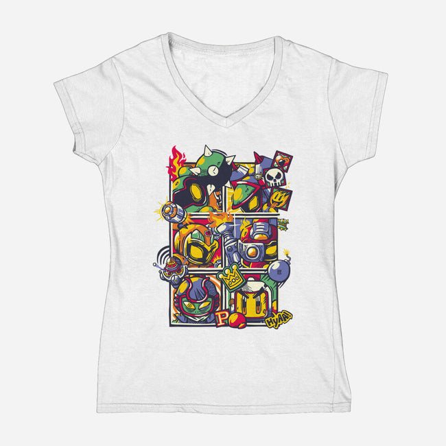 SBM4 Battle Mode-Womens-V-Neck-Tee-raffaus