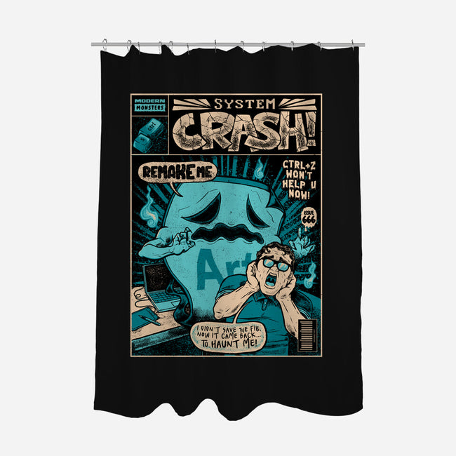 System Crash-None-Polyester-Shower Curtain-raffaus