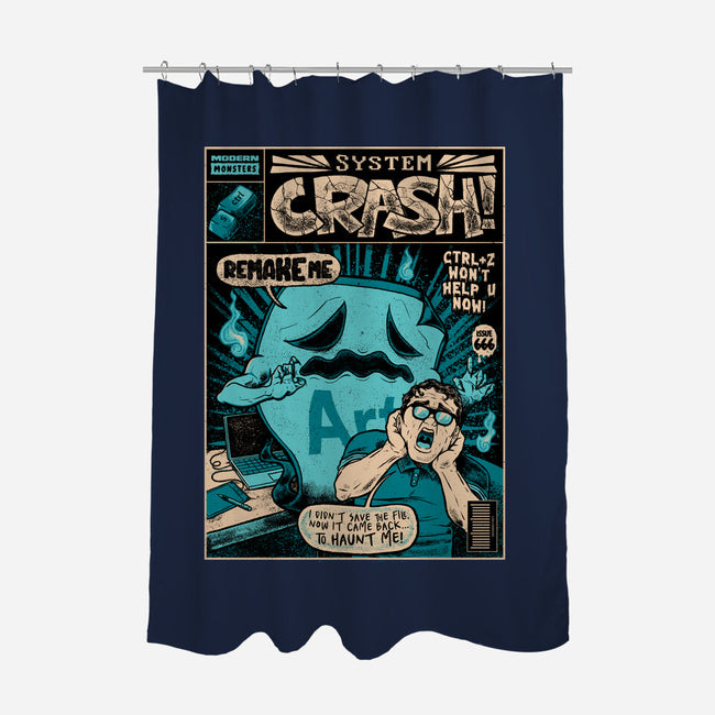 System Crash-None-Polyester-Shower Curtain-raffaus
