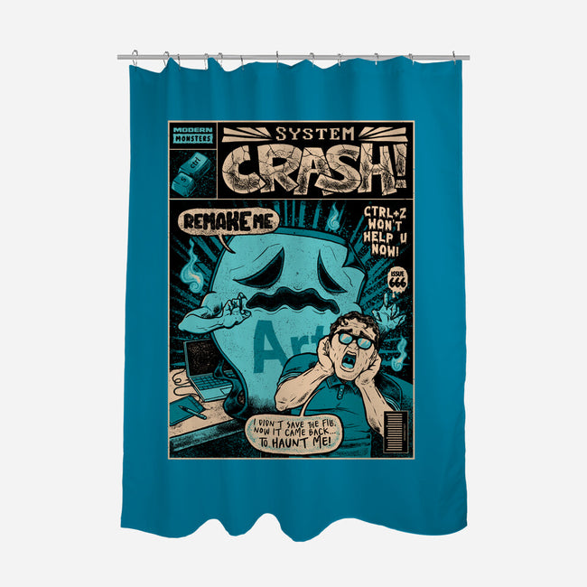 System Crash-None-Polyester-Shower Curtain-raffaus