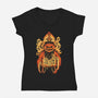 Eternal Order Of The Pumpkin-Womens-V-Neck-Tee-eduely