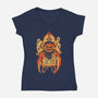 Eternal Order Of The Pumpkin-Womens-V-Neck-Tee-eduely