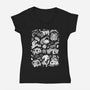 Froggy Overload-Womens-V-Neck-Tee-eduely