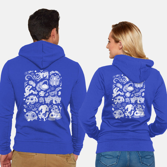 Froggy Overload-Unisex-Zip-Up-Sweatshirt-eduely