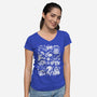 Froggy Overload-Womens-V-Neck-Tee-eduely