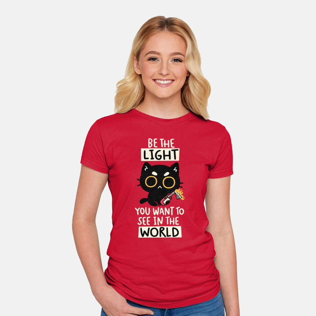 Be The Light-Womens-Fitted-Tee-koalastudio