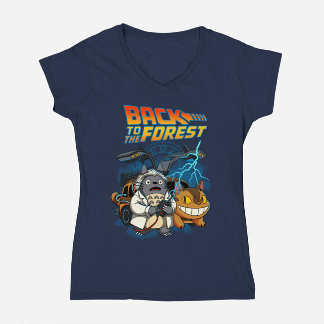 Back To The Forest-Womens-V-Neck-Tee-JamesQJO