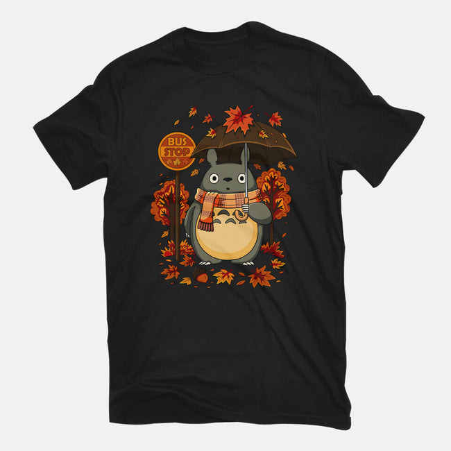 Autumn Bus Stop-Mens-Heavyweight-Tee-JamesQJO