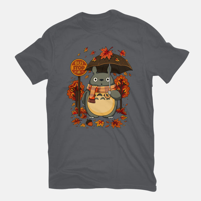 Autumn Bus Stop-Mens-Heavyweight-Tee-JamesQJO