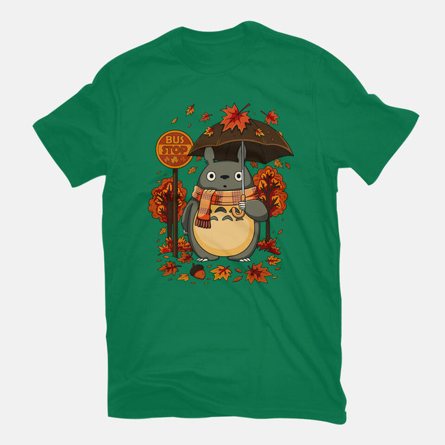Autumn Bus Stop-Mens-Heavyweight-Tee-JamesQJO