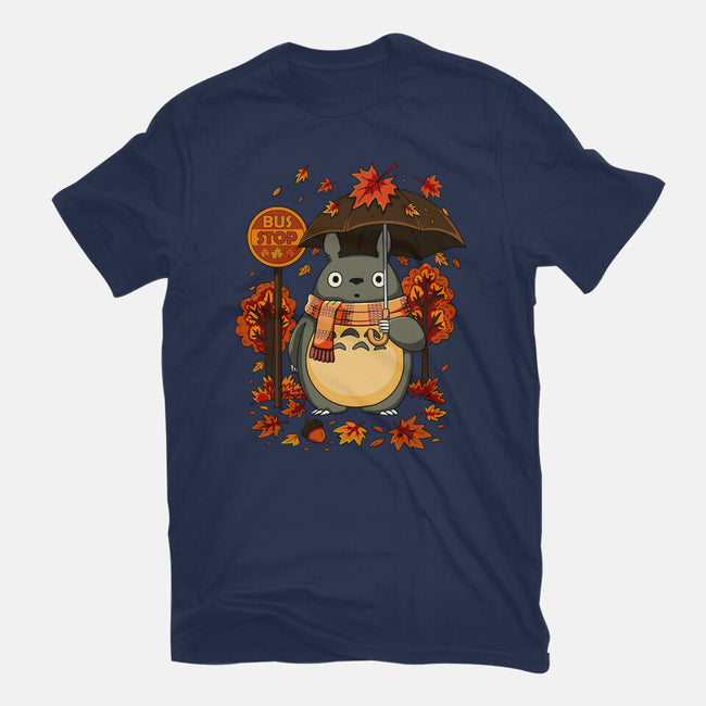 Autumn Bus Stop-Mens-Heavyweight-Tee-JamesQJO