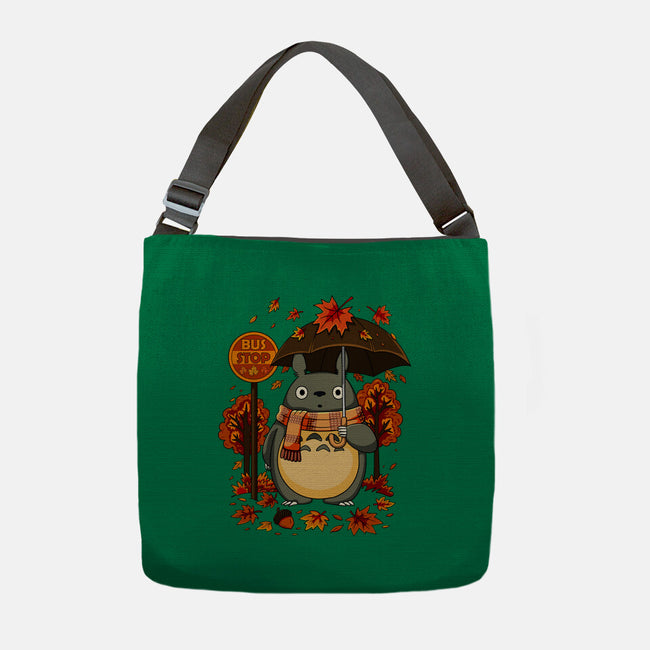 Autumn Bus Stop-None-Adjustable Tote-Bag-JamesQJO