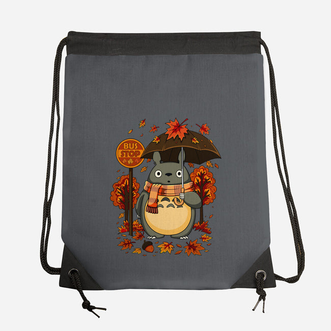 Autumn Bus Stop-None-Drawstring-Bag-JamesQJO
