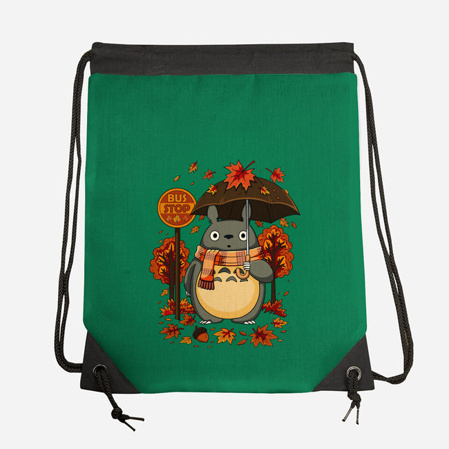 Autumn Bus Stop-None-Drawstring-Bag-JamesQJO