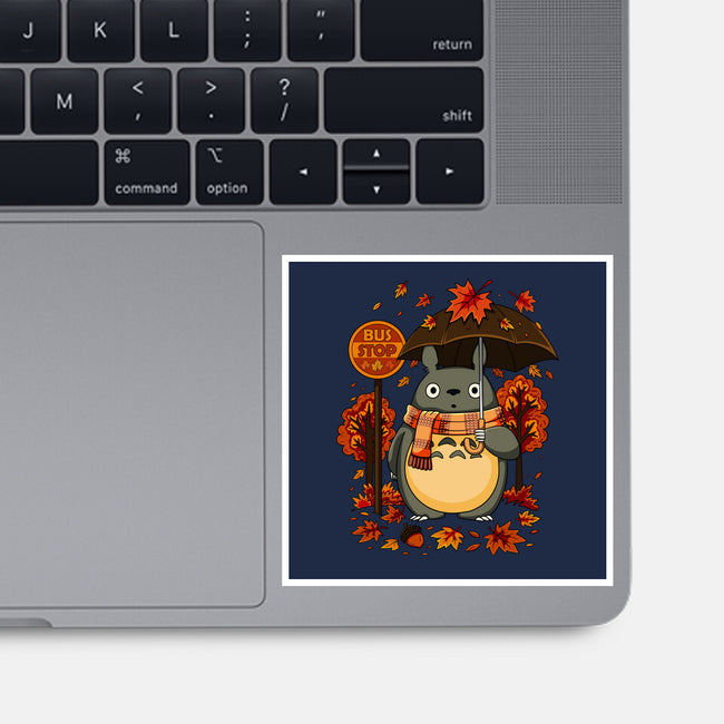 Autumn Bus Stop-None-Glossy-Sticker-JamesQJO