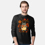 Autumn Bus Stop-Mens-Long Sleeved-Tee-JamesQJO