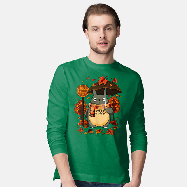 Autumn Bus Stop-Mens-Long Sleeved-Tee-JamesQJO