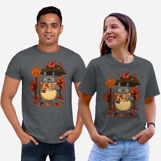 Autumn Bus Stop-Unisex-Basic-Tee-JamesQJO