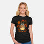 Autumn Bus Stop-Womens-Fitted-Tee-JamesQJO