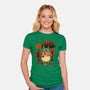 Autumn Bus Stop-Womens-Fitted-Tee-JamesQJO