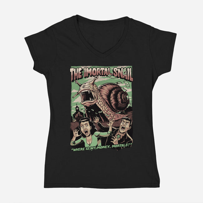 Immortal Snail Horror Movie-Womens-V-Neck-Tee-Studio Mootant