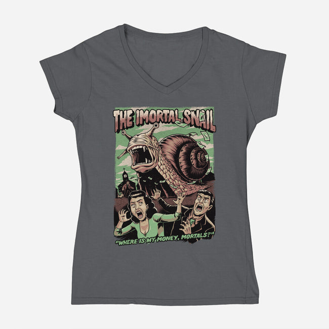 Immortal Snail Horror Movie-Womens-V-Neck-Tee-Studio Mootant