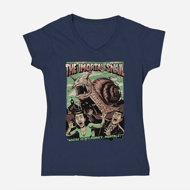 Immortal Snail Horror Movie-Womens-V-Neck-Tee-Studio Mootant