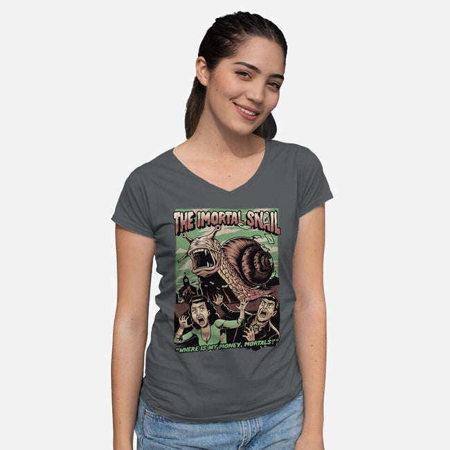 Immortal Snail Horror Movie-Womens-V-Neck-Tee-Studio Mootant