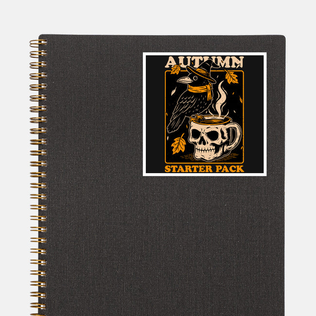 Crow Autumn Coffee-None-Glossy-Sticker-Studio Mootant