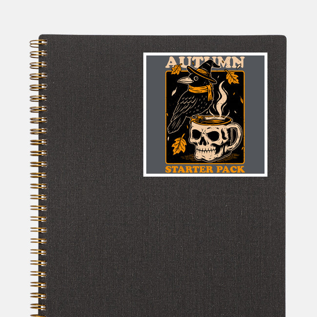 Crow Autumn Coffee-None-Glossy-Sticker-Studio Mootant