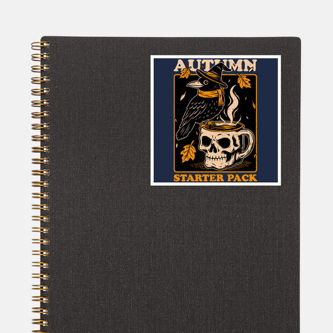 Crow Autumn Coffee-None-Glossy-Sticker-Studio Mootant