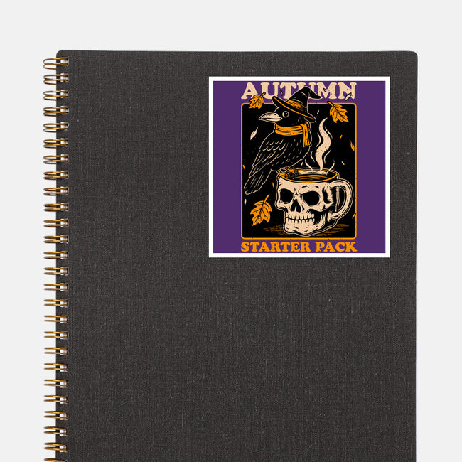 Crow Autumn Coffee-None-Glossy-Sticker-Studio Mootant