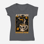Crow Autumn Coffee-Womens-V-Neck-Tee-Studio Mootant