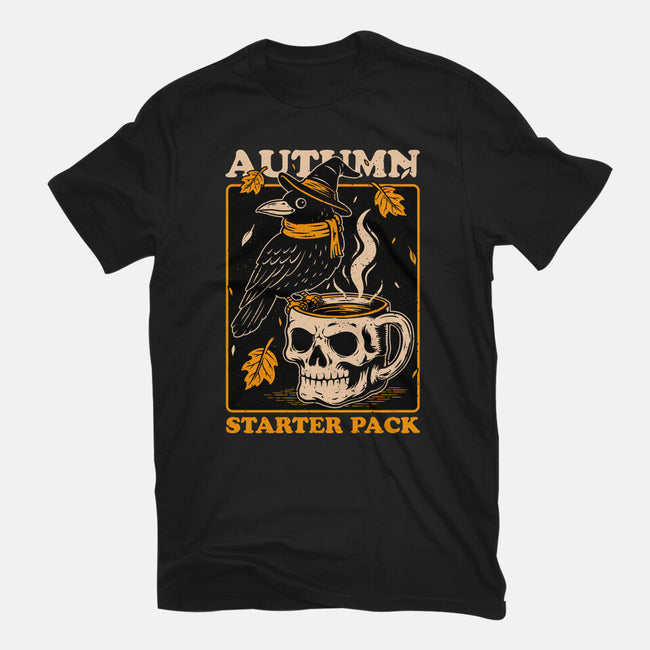 Crow Autumn Coffee-Womens-Fitted-Tee-Studio Mootant