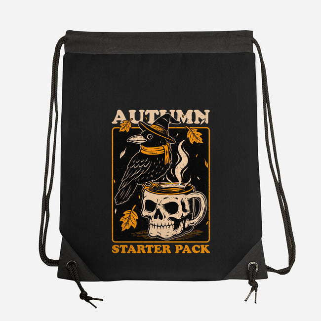 Crow Autumn Coffee-None-Drawstring-Bag-Studio Mootant