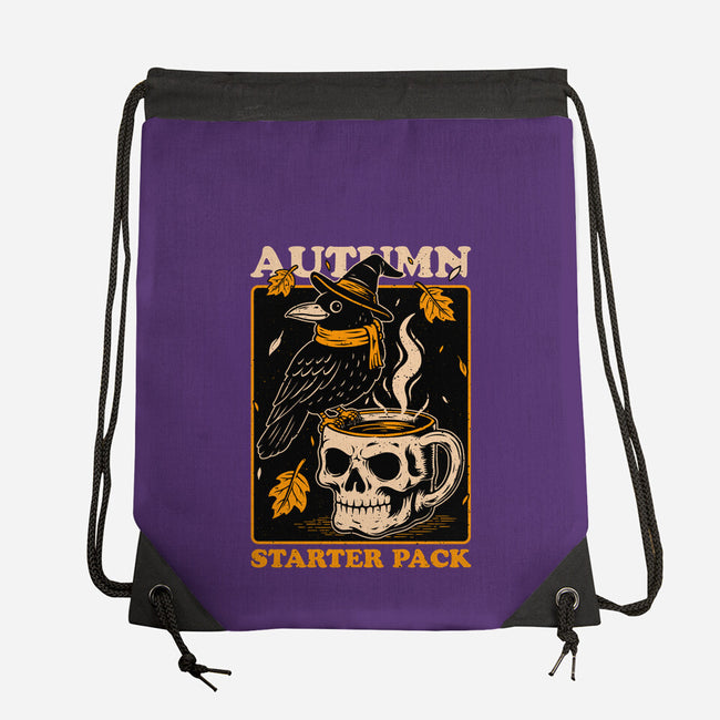 Crow Autumn Coffee-None-Drawstring-Bag-Studio Mootant