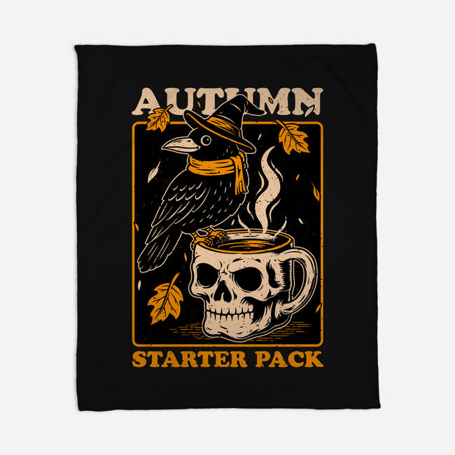 Crow Autumn Coffee-None-Fleece-Blanket-Studio Mootant