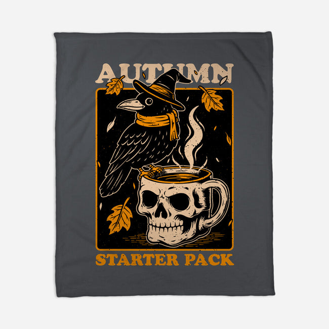 Crow Autumn Coffee-None-Fleece-Blanket-Studio Mootant