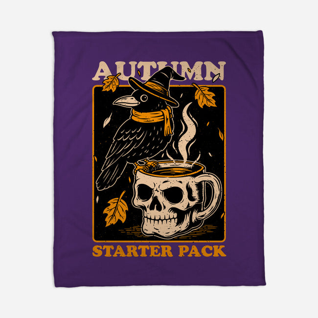 Crow Autumn Coffee-None-Fleece-Blanket-Studio Mootant