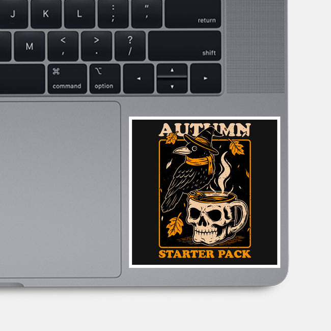 Crow Autumn Coffee-None-Glossy-Sticker-Studio Mootant