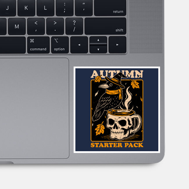 Crow Autumn Coffee-None-Glossy-Sticker-Studio Mootant