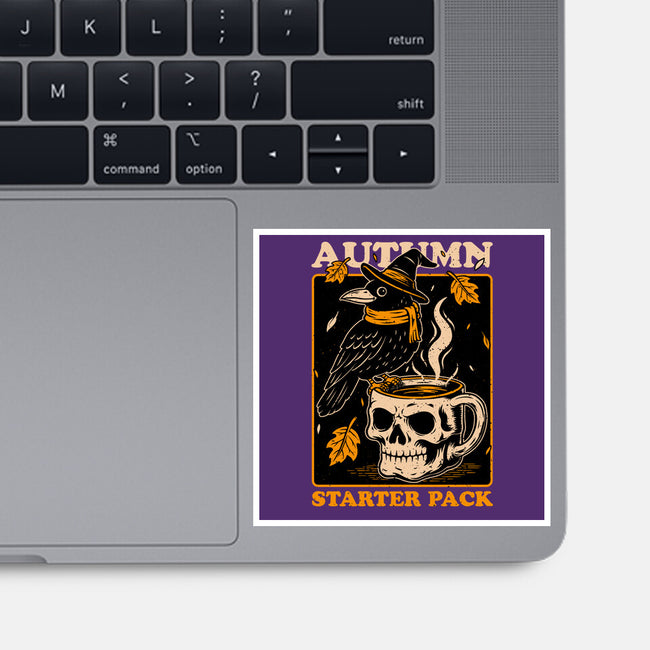 Crow Autumn Coffee-None-Glossy-Sticker-Studio Mootant