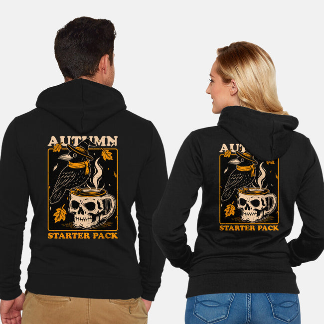 Crow Autumn Coffee-Unisex-Zip-Up-Sweatshirt-Studio Mootant