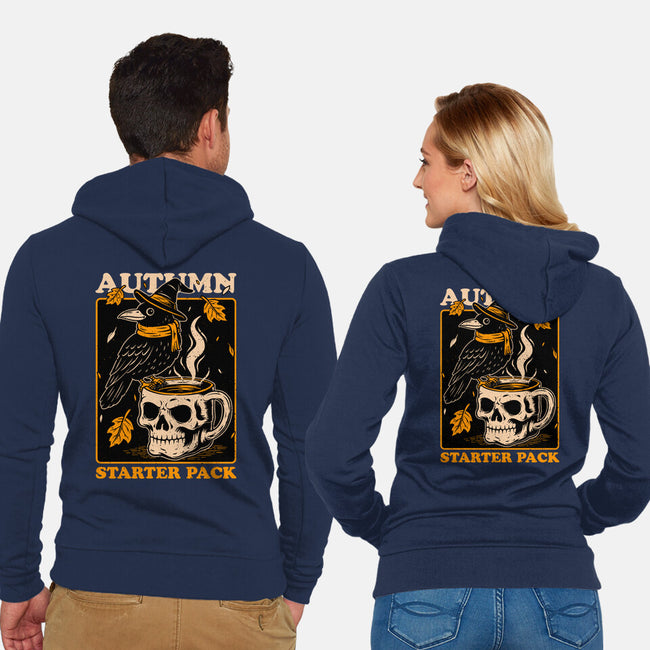 Crow Autumn Coffee-Unisex-Zip-Up-Sweatshirt-Studio Mootant