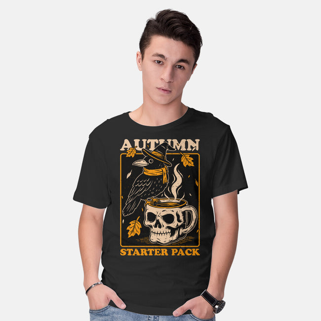 Crow Autumn Coffee-Mens-Basic-Tee-Studio Mootant