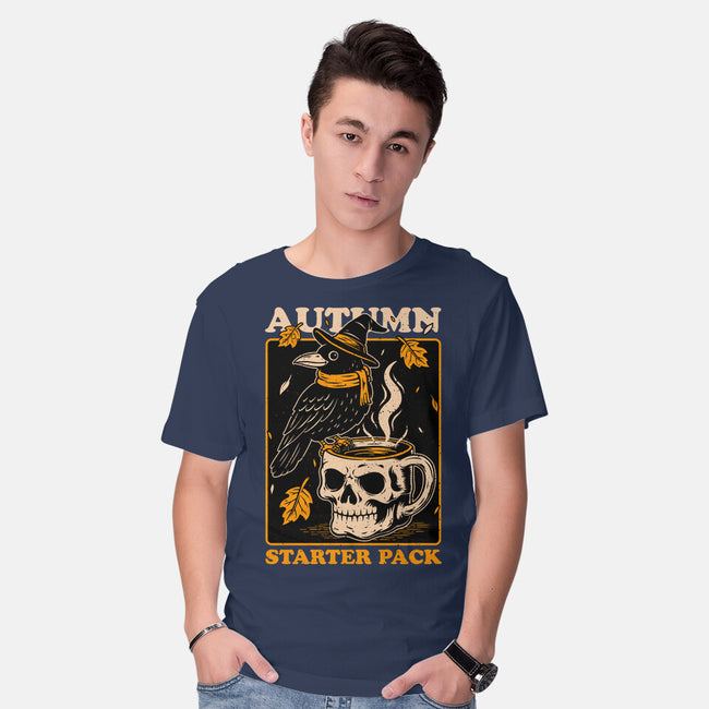 Crow Autumn Coffee-Mens-Basic-Tee-Studio Mootant