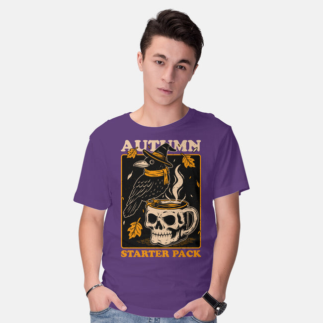 Crow Autumn Coffee-Mens-Basic-Tee-Studio Mootant