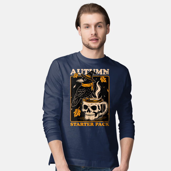 Crow Autumn Coffee-Mens-Long Sleeved-Tee-Studio Mootant